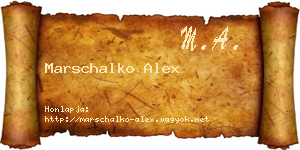 Marschalko Alex névjegykártya